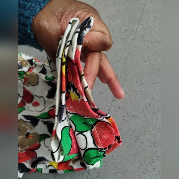 Lauren Brooke Crew Neck floral Hawaiian shoulderpads button shoulders blouse - Picture 7 of 16